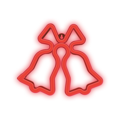 Neon LED Light Christmas Bells (red)