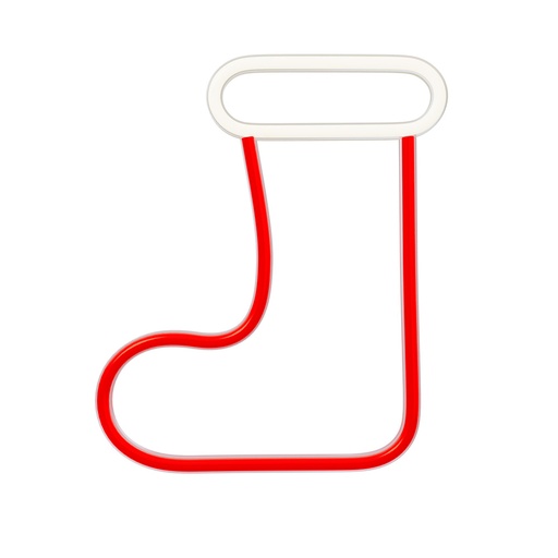 Neon LED Light Christmas Sock (white/red)