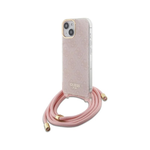Guess Phone Case 4G Pattern Crossbody Cord (iPhone 16, pink)