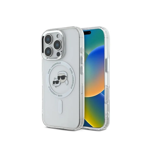 Karl Lagerfeld maska K&C Heads Metal Frame MagSafe (iPhone 16 Pro, prozirno)