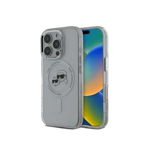 Karl Lagerfeld Phone Case K&C Heads Metal Frame MagSafe (iPhone 16 Plus, black)