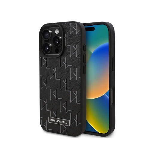 Karl Lagerfeld Phone Case KL Hot Stamp MagSafe (iPhone 16 Pro, black)