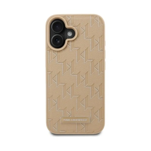 Karl Lagerfeld Phone Case KL Hot Stamp MagSafe (iPhone 16 Pro Max, beige)