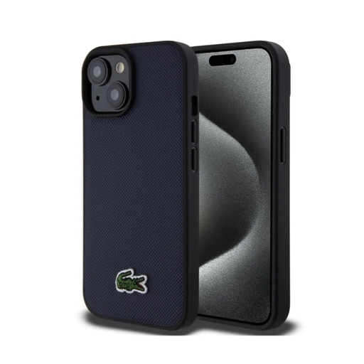 Lacoste Phone Case MagSafe Woven Petit Logo (iPhone 16 Pro Max, dark blue)