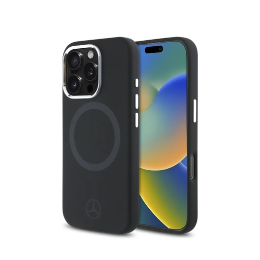 Mercedes-Benz Phone Case MagSafe Tonal Logo Liquid (iPhone 16 Pro Max, black)