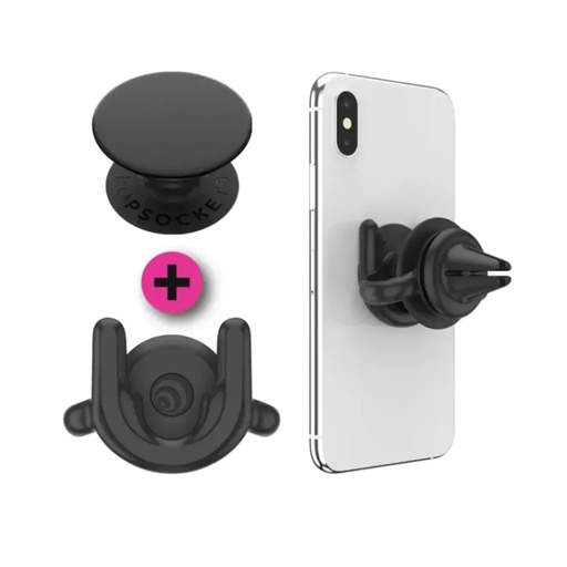 PopSockets auto držač + držač za mobitel PopPack (crno)