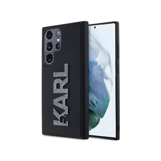 Karl Lagerfeld maska 3D Rubber Glitter Logo (Samsung S24 Ultra, crno)