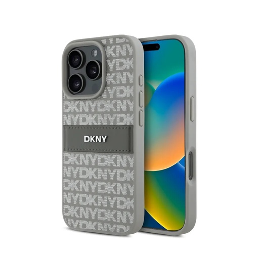 DKNY maska Repeat Pattern Tonal Stripe (iPhone 16 Pro Max, bež)