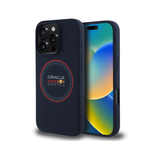 Red Bull Phone Case MagSafe Red Ring Liquid (iPhone 16 Pro, dark blue)