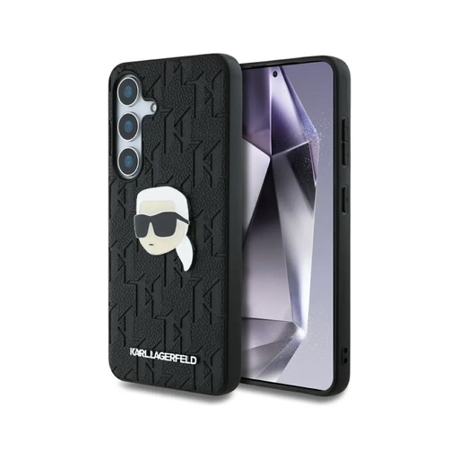 Karl Lagerfeld Phone Case Monogram Karl Head Pin (Samsung S25, black)