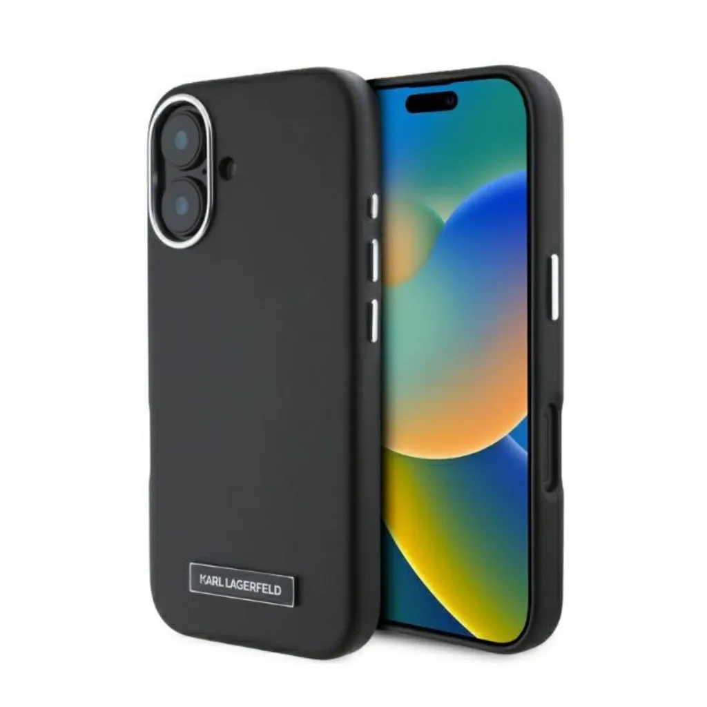 Karl Lagerfeld Phone Case Metal Logo Signature Liquid