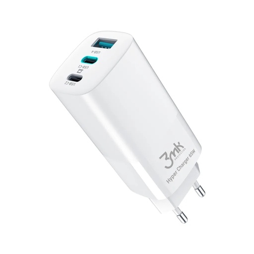 3mk zidni adapter Hyper 65W (bijelo)