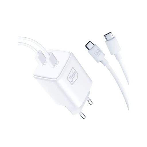 3mk punjač Hyper USB C 45W (bijelo, 1.2 m)