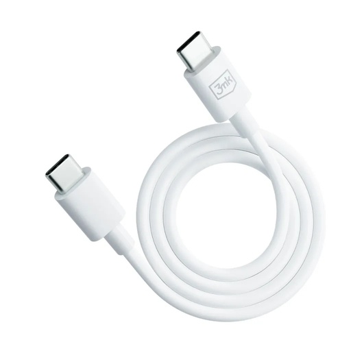 3mk kabel Hyper USB C - USB C (bijelo, 1.2 m)