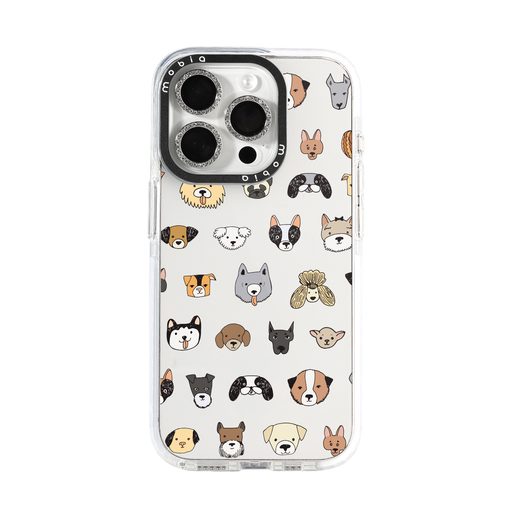 Maska Pattern Dog Breeds (iPhone 15 Pro, prozirno)