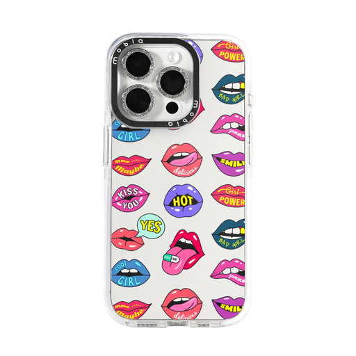 Maska Pattern Lips (iPhone 15, prozirno)