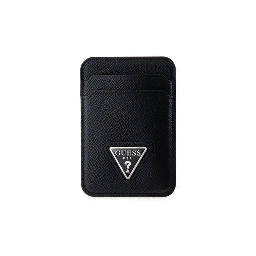 Guess Card Holder MagSafe Grained Leather Triangle Logo (brown)