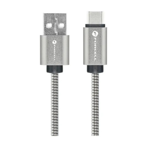 Forcell Cable Cord C234 USB - USB C (silver, 1 m)