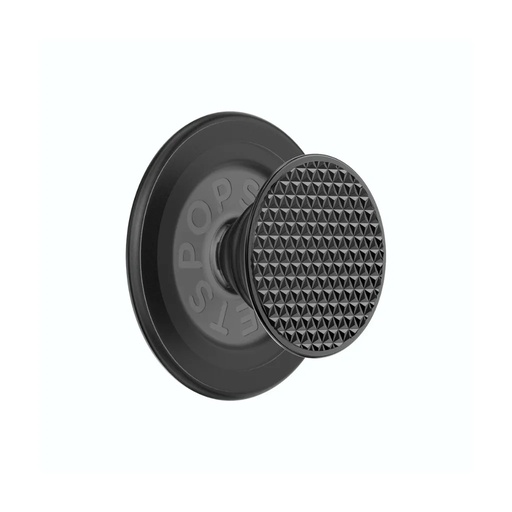 PopSockets Phone Holder MagSafe Round Triangle Knurl Black Aluminum (black)