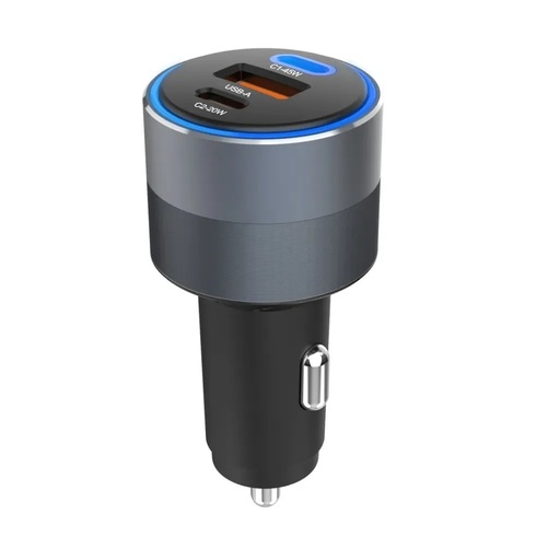 Forcell Car Adapter F-Energy 2 x USB C + USB 65W (grey)