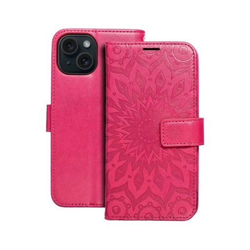 Preklopna maska Mezzo Mandala (Xiaomi Redmi 14C, tamno ružičasto)