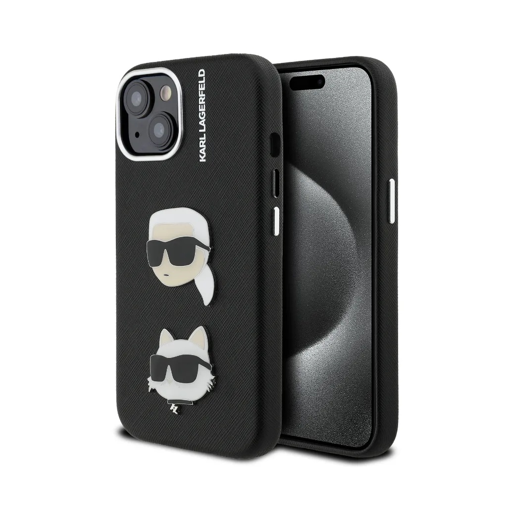 Karl Lagerfeld Phone Case Grained K&C Heads Pin