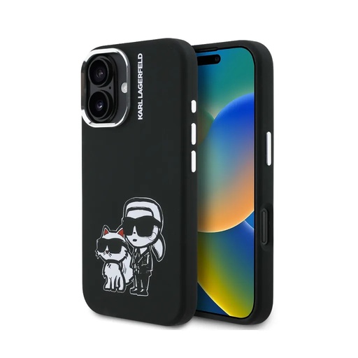 Karl Lagerfeld Phone Case K&C Sketch Liquid MagSafe (iPhone 16 Pro, black)