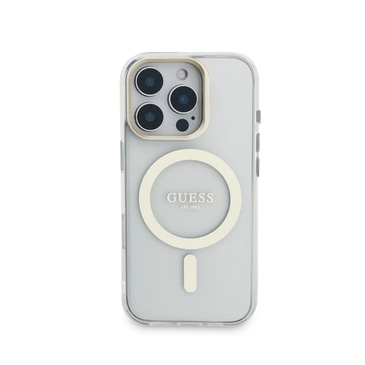 Guess Phone Case MagSafe Camera Stand Interchangeable V5 (iPhone 16 Pro Max, transparent)