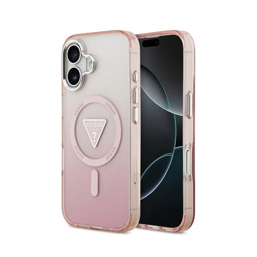 Guess maska MagSafe Gradient Print Triangle Logo (iPhone 17, crno)
