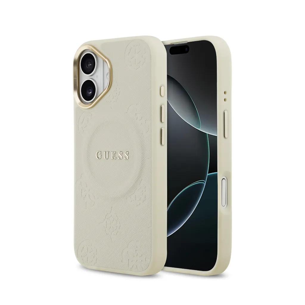 Guess Phone Case MagSafe Hot Stamp Peony Pattern Camera Frame