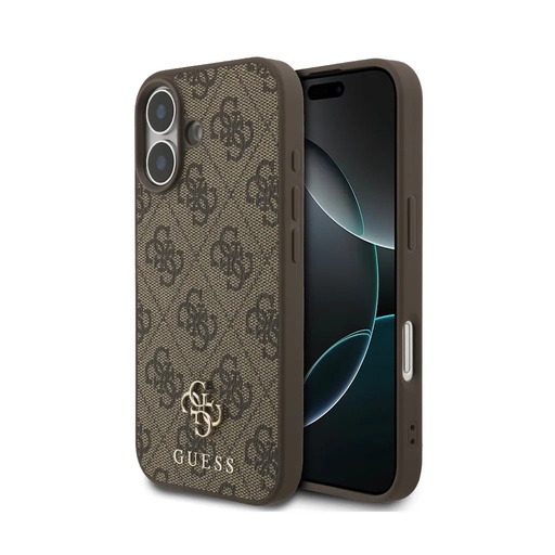 Guess Phone Case MagSafe 4G Pattern Metal 4G Logo (iPhone 17, brown)