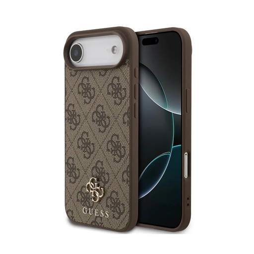 Guess maska MagSafe 4G Pattern Metal 4G Logo (iPhone 17 Air, smeđe)