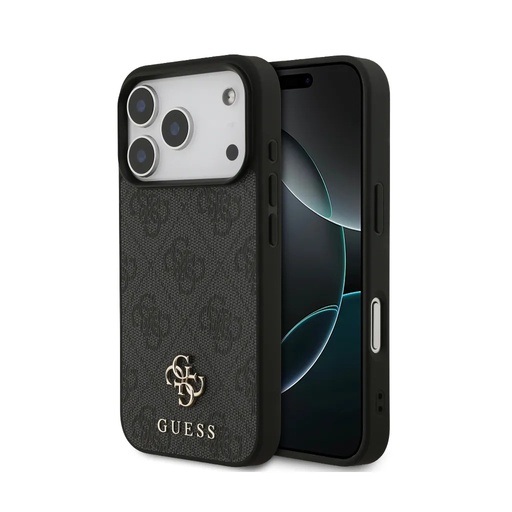 Guess maska MagSafe 4G Pattern Metal 4G Logo (iPhone 17 Pro, crno)