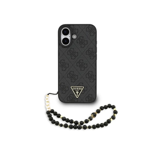 Guess Phone Case MagSafe 4G Pattern Triangle Logo Beads Strap (iPhone 17, black)