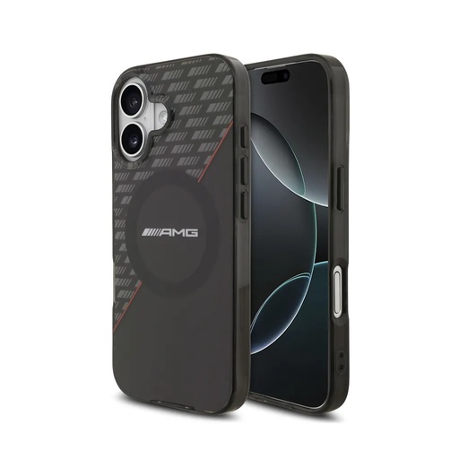 AMG Phone Case MagSafe Double Layer Transparent Rhombs (iPhone 17, black)