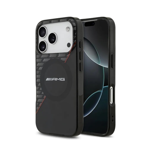 AMG Phone Case MagSafe Double Layer Transparent Rhombs (iPhone 17 Pro, black)