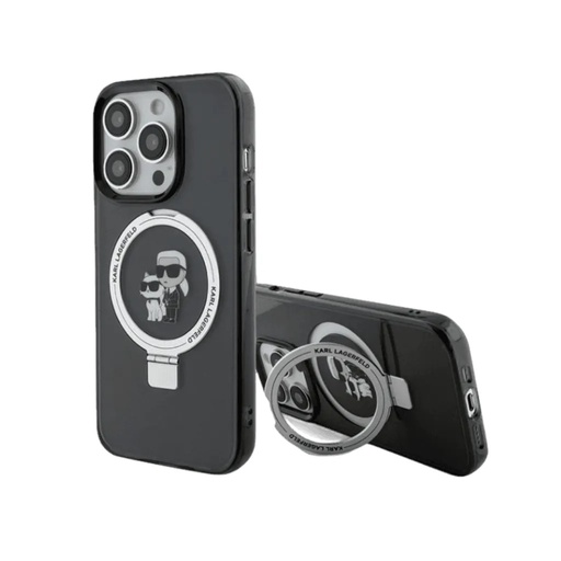 Karl Lagerfeld Phone Case MagSafe Ring Stand K&C Bodies (iPhone 17 Pro Max, black)