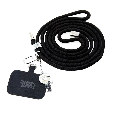 Karl Lagerfeld kabel/vezica za mobitel Ikonik Charm USB C - USB C (crno, 1.5 m)