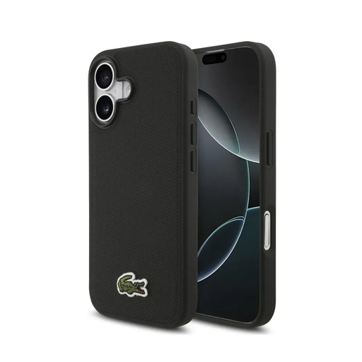 Lacoste Phone Case MagSafe Woven Petit Logo (iPhone 17, black)