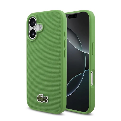 Lacoste maska MagSafe Woven Petit Logo (iPhone 17, zeleno)