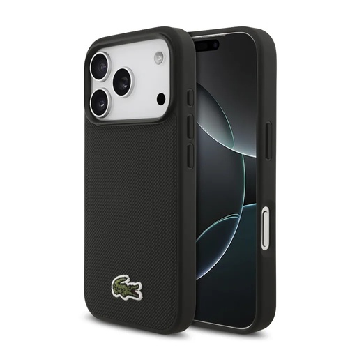 Lacoste Phone Case MagSafe Woven Petit Logo (iPhone 17 Pro, black)