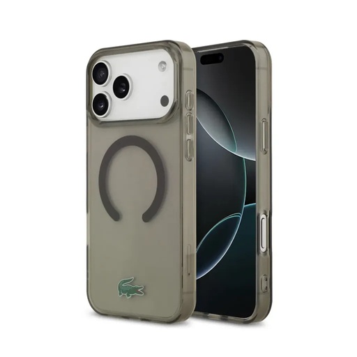 Lacoste Phone Case MagSafe Transparent (iPhone 17 Pro Max, black)