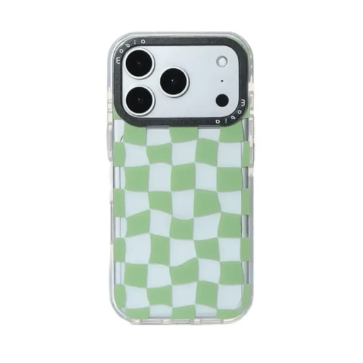 Phone Case Pattern Green Checker (iPhone 17 Pro, transparent)