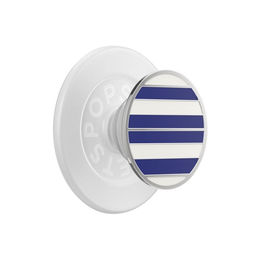 PopSockets Phone Holder MagSafe Round Enamel Nautical Stripe (blue/white)