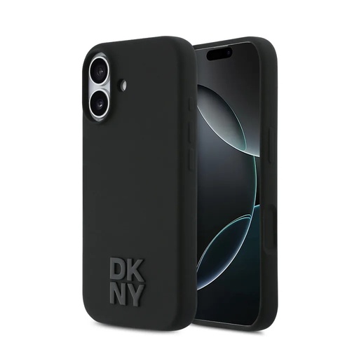DKNY Phone Case MagSafe Metal Stack Logo (iPhone 17, black)