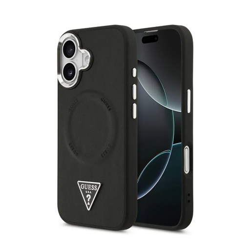 Guess Phone Case MagSafe Triangle Logo Camera Frame (iPhone 17, black)