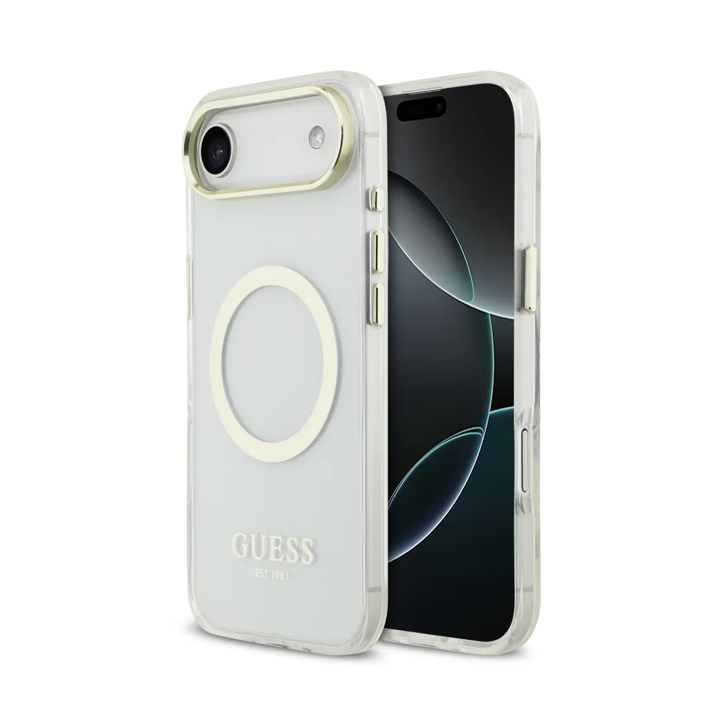 Guess Phone Case MagSafe Gold Outline & Logo