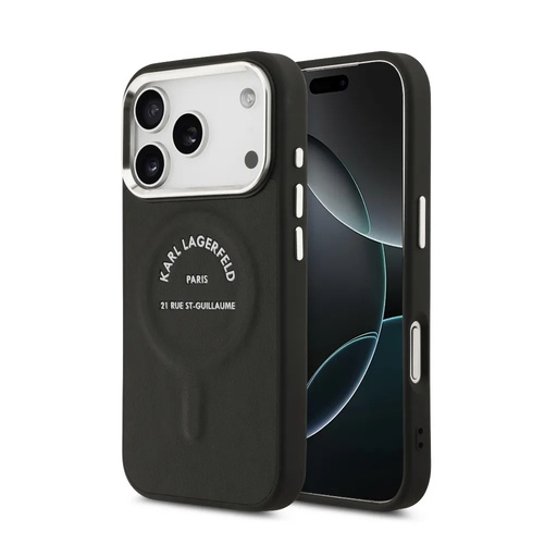Karl Lagerfeld maska MagSafe RSG Logo Camera Frame (iPhone 17 Pro, crno)