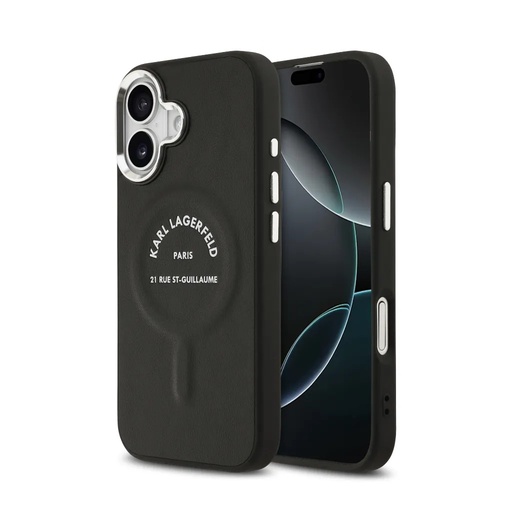 Karl Lagerfeld Phone Case MagSafe RSG Logo Camera Frame (iPhone 17, black)