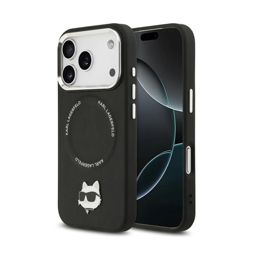 Karl Lagerfeld Phone Case MagSafe Choupette Head Pin (iPhone 17 Pro, black)